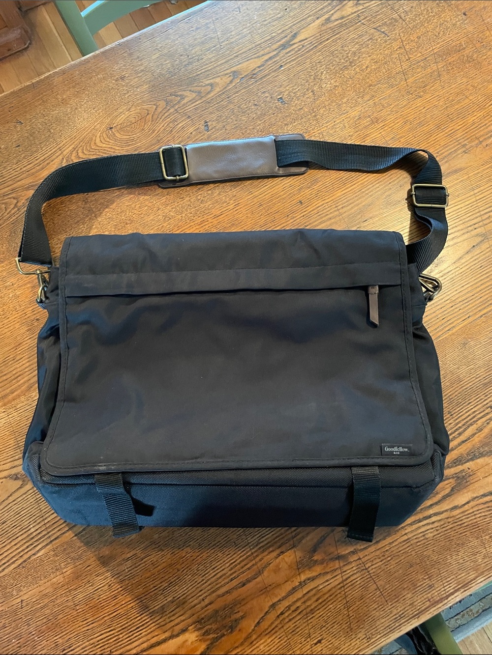 Goodfellow & Co Black Messenger Bag with Adjustable Strap for Lap Top Books